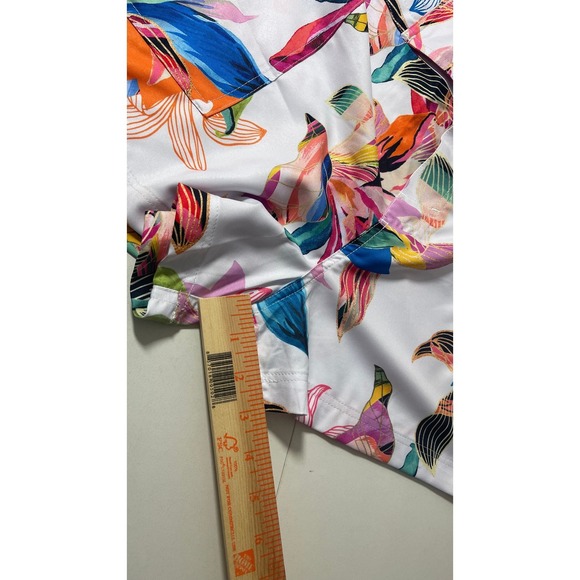 La Blanca White Tropical Floral Lace Up Mid Waisted Shorts Womens XL - Picture 7 of 9